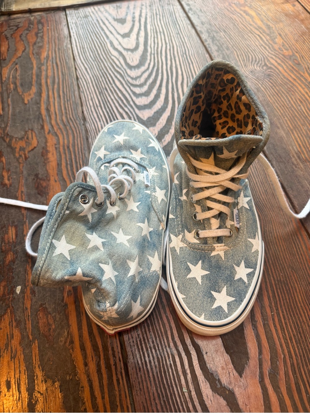 Vans Light Blue Star-Print & leopard High Top Sneakers - Picture 3 of 5